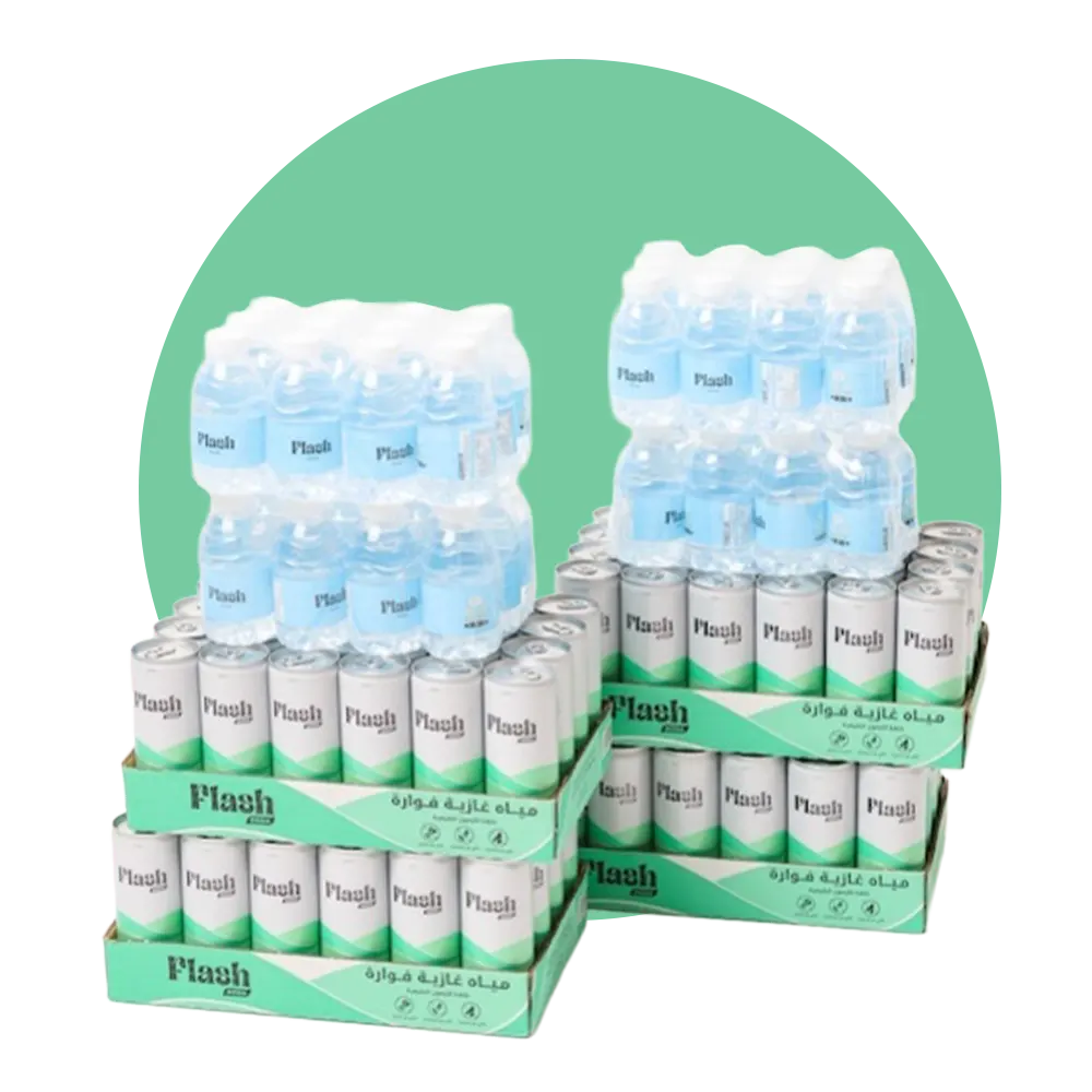 ٤ صودا ليمون  + ٤ كرتون مياة